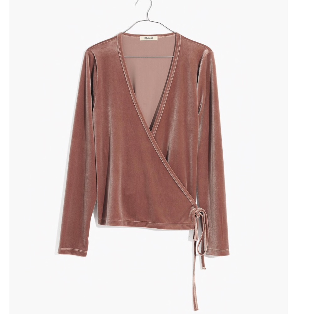 Madewell Velvet Ballet Wrap Top NWT - Picture 5 of 8